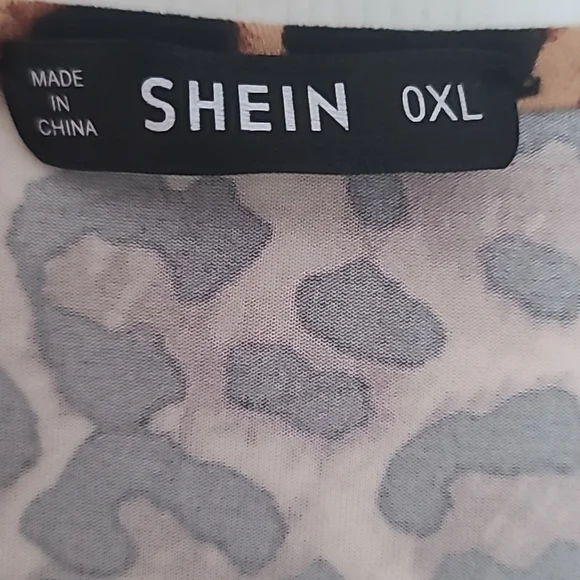 Animal Print Bodysuit Top Leopard Print Brown Black Stretch like New Size 0XL - Picture 13 of 14